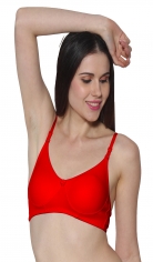 Prestitia red hosiery bra with transparent strap Style By Prestitia